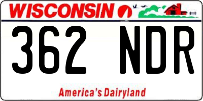 WI license plate 362NDR