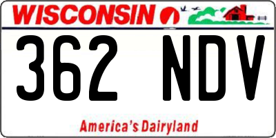 WI license plate 362NDV