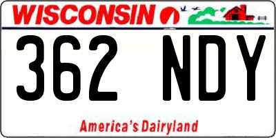 WI license plate 362NDY