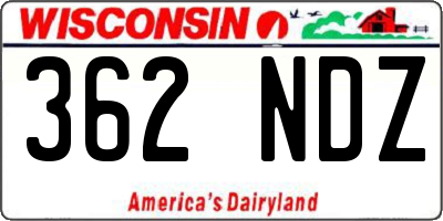 WI license plate 362NDZ