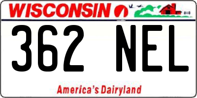 WI license plate 362NEL
