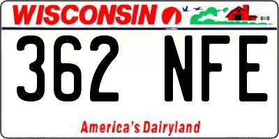 WI license plate 362NFE