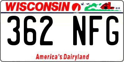 WI license plate 362NFG