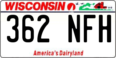 WI license plate 362NFH
