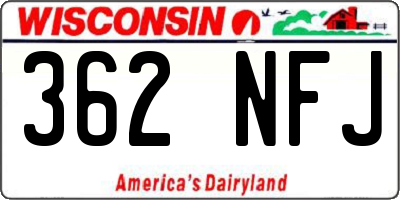 WI license plate 362NFJ