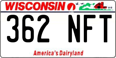 WI license plate 362NFT