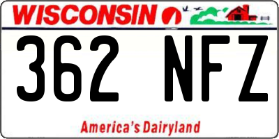 WI license plate 362NFZ