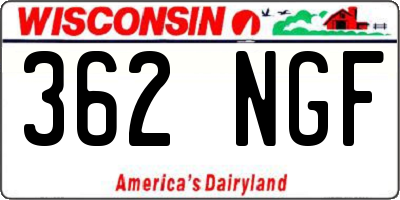 WI license plate 362NGF