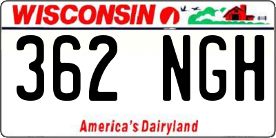 WI license plate 362NGH