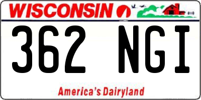 WI license plate 362NGI