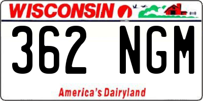 WI license plate 362NGM
