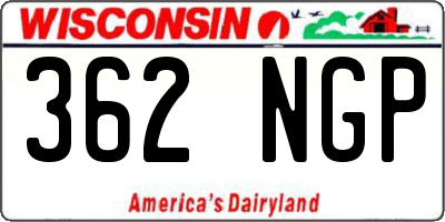 WI license plate 362NGP