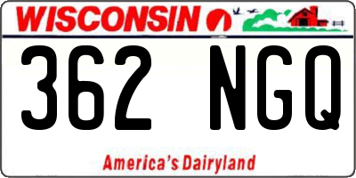 WI license plate 362NGQ