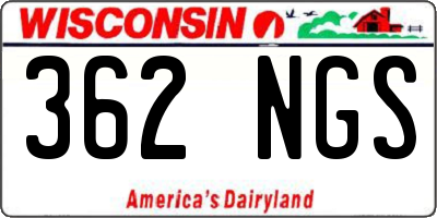 WI license plate 362NGS