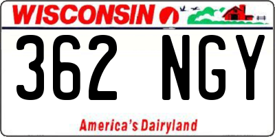 WI license plate 362NGY