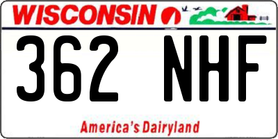WI license plate 362NHF