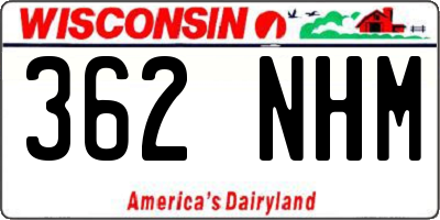 WI license plate 362NHM
