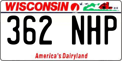 WI license plate 362NHP