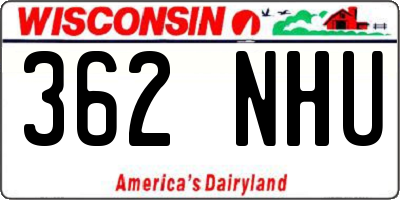 WI license plate 362NHU