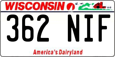 WI license plate 362NIF