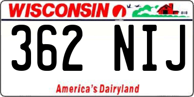 WI license plate 362NIJ