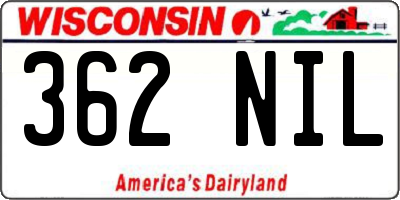 WI license plate 362NIL