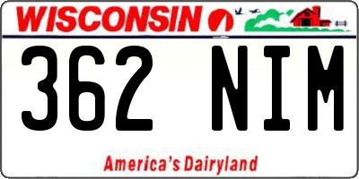 WI license plate 362NIM