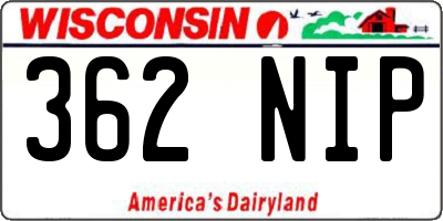 WI license plate 362NIP