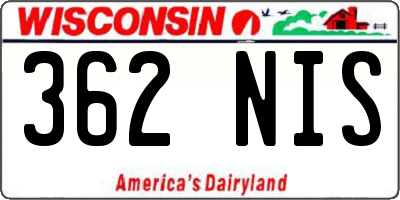 WI license plate 362NIS