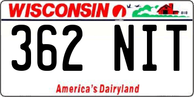 WI license plate 362NIT