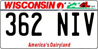 WI license plate 362NIV