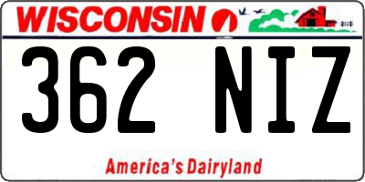 WI license plate 362NIZ