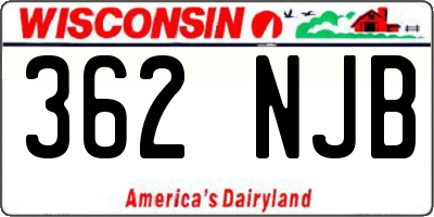 WI license plate 362NJB