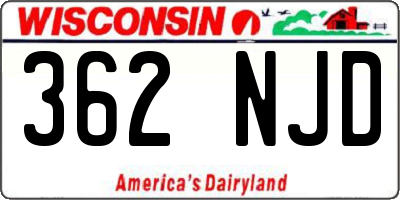 WI license plate 362NJD