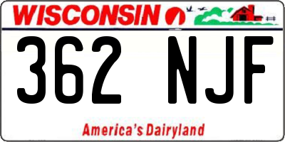 WI license plate 362NJF