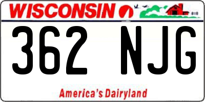 WI license plate 362NJG