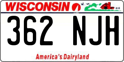 WI license plate 362NJH