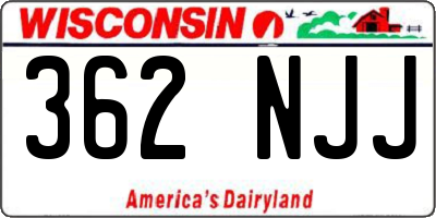 WI license plate 362NJJ
