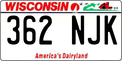 WI license plate 362NJK