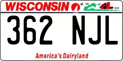 WI license plate 362NJL