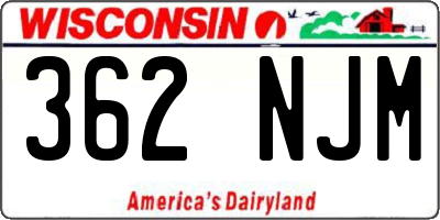WI license plate 362NJM