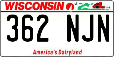 WI license plate 362NJN