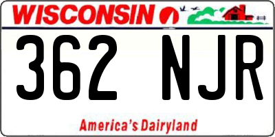 WI license plate 362NJR