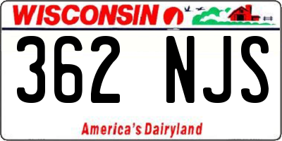 WI license plate 362NJS