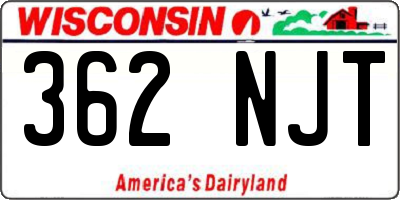 WI license plate 362NJT