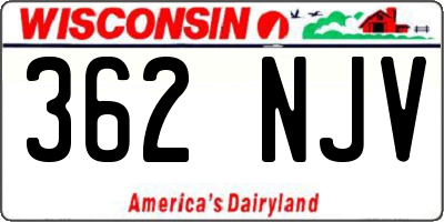 WI license plate 362NJV