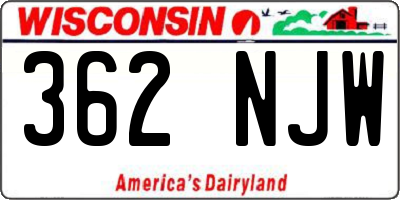WI license plate 362NJW