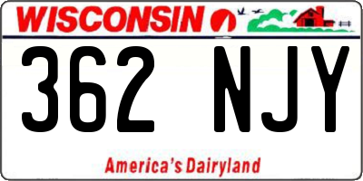 WI license plate 362NJY