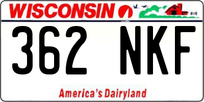 WI license plate 362NKF