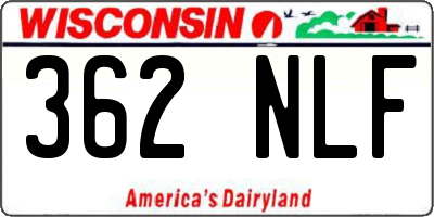 WI license plate 362NLF